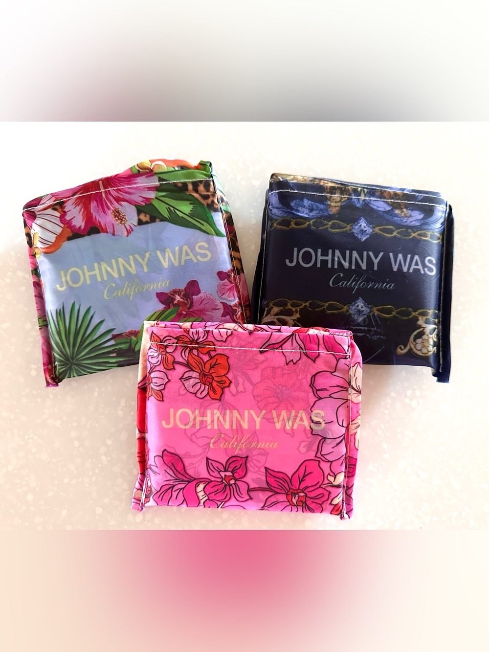 Johnny Was Reusable Shopping Tote Bags 
3 for $46